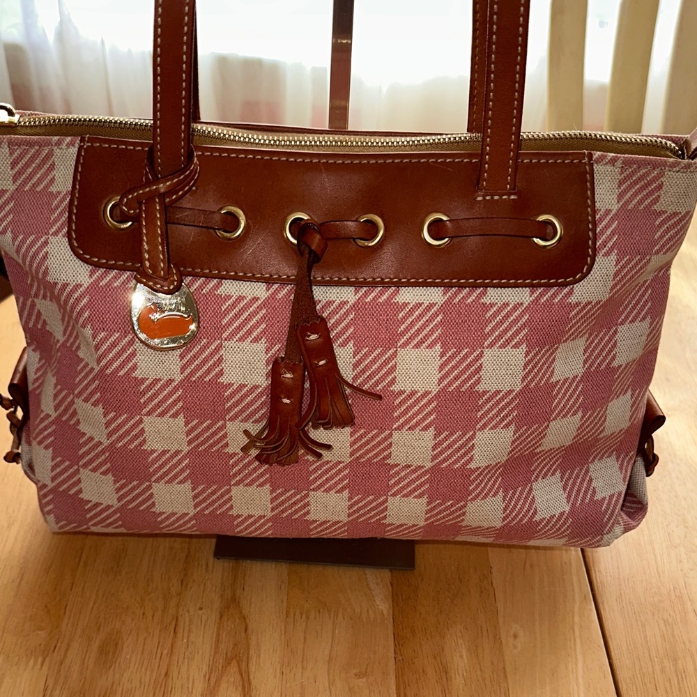 Dooney Bourke have any other ones here Pink and Brown Checkered Women's Bag